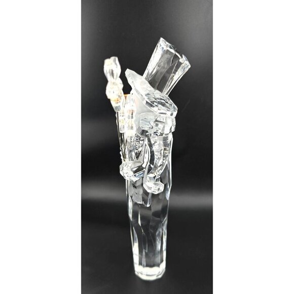 7" Crystal Snowman Figurine With Star Wand, Top Hat and Carrot Nose - Picture 4 of 9